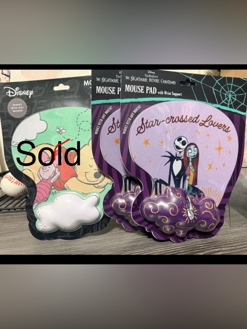 Disney Star-crossed Lovers and Pooh Mouse Pads - Purple and Pink